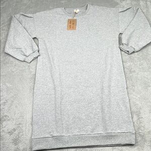 NEW The Simple Folk 8 Organic Cotton Stretch Gray‎ The Oversized Sweater Dress